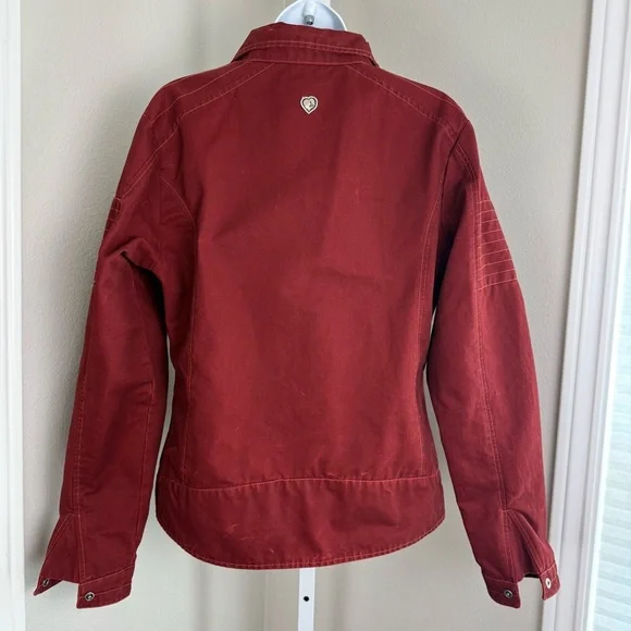 Kuhl Burr Red Patina Dye Moto Jacket Size Small - Picture 8 of 16